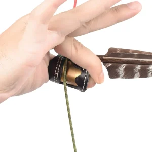 Soft Leather Brass Thumb Armor Archery Thumb Ring