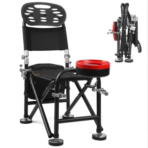 Rise Fall 21cm Adjustment Fishing Chair with Backrest Rod Holder